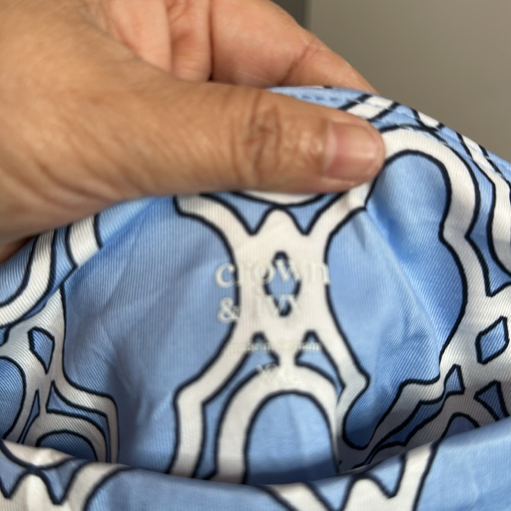 Crown and ivy Elegant Light Blue Patterned athletic leggins - Picture 4 of 8